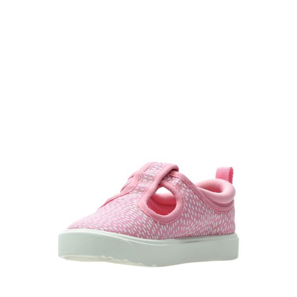 Clarks Girls City Spark Toddler Canvas Pink | CA-7240635